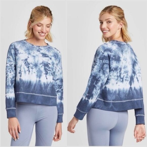 🆕 Joy Lab Tie Dye Sweatshirt in Indigo Blue - Picture 1 of 10